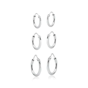 Kit trio brinco argolinha