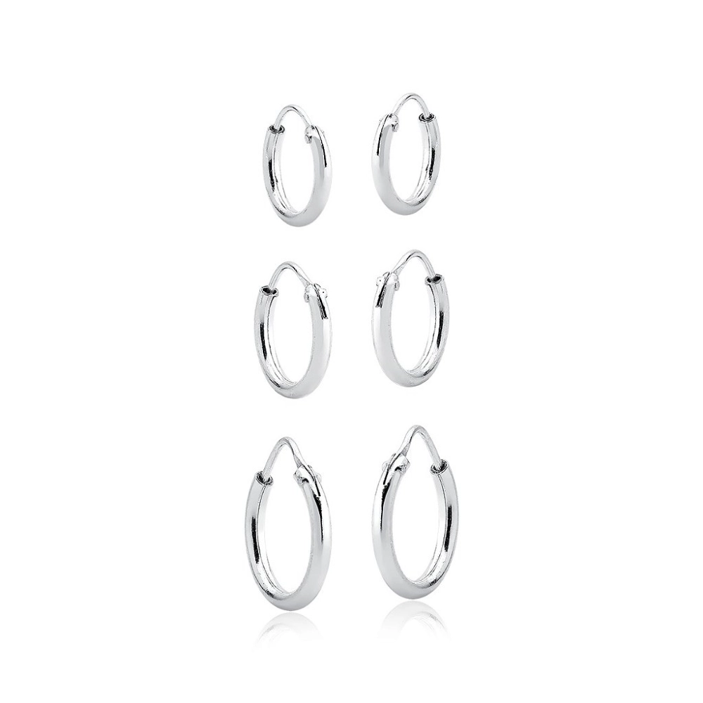 Kit trio brinco argolinha