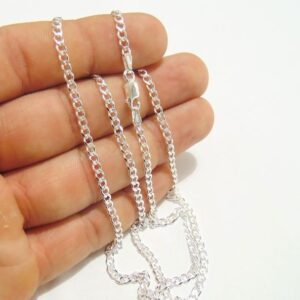 Corrente de prata 3mm x 70cm Grumet Prata 925