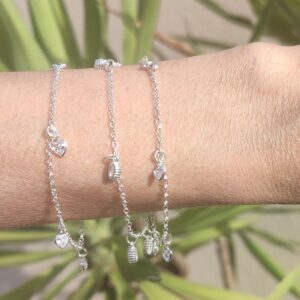 Pulseira coração cristal