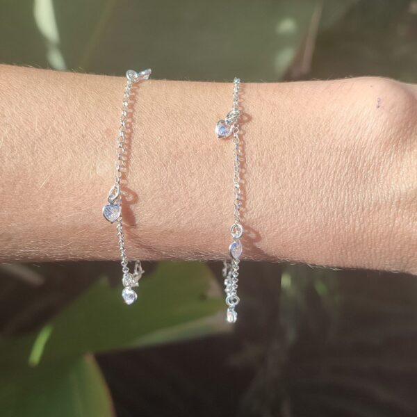 Pulseira coração cristal